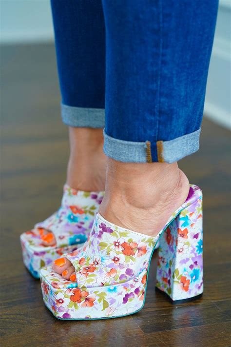 homemade floral platform shoes